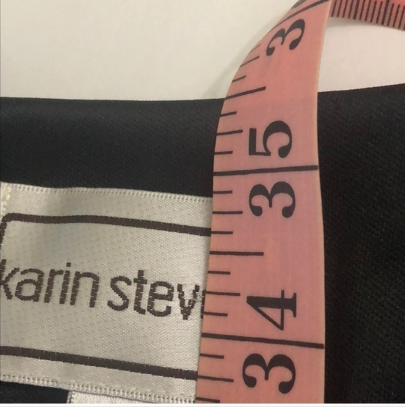 Karin Stevens Black & White Lined Ruffle Dress Women Size 12 - Picture 8 of 9